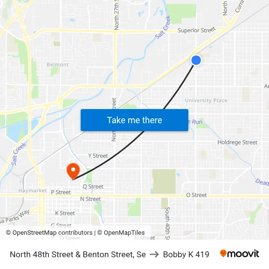 North 48th Street & Benton Street, Se to Bobby K 419 map