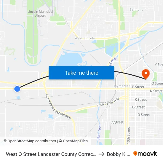 West O Street Lancaster County Corrections, Se to Bobby K 419 map