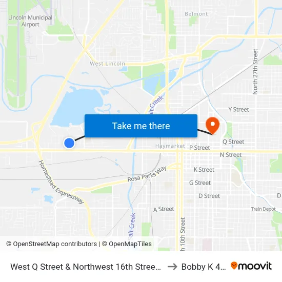 West Q Street & Northwest 16th Street, SW to Bobby K 419 map