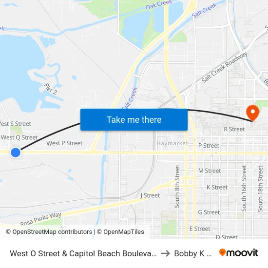 West O Street & Capitol Beach Boulevard, SW to Bobby K 419 map