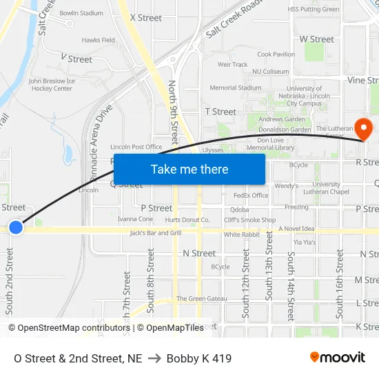 O Street & 2nd Street, NE to Bobby K 419 map