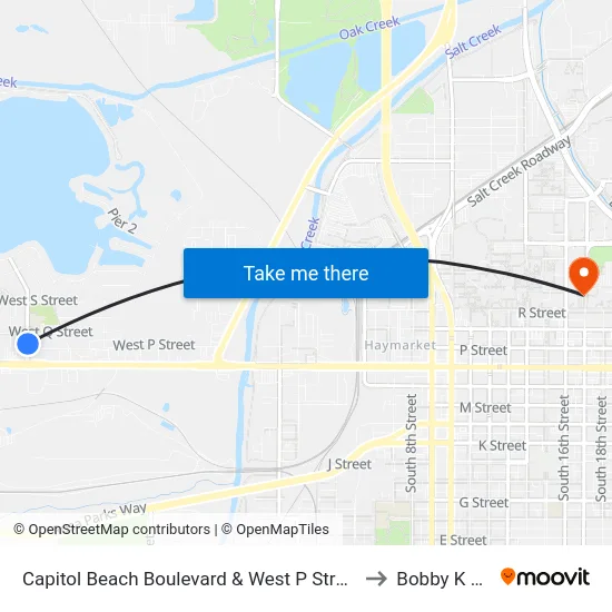 Capitol Beach Boulevard & West P Street, NE to Bobby K 419 map