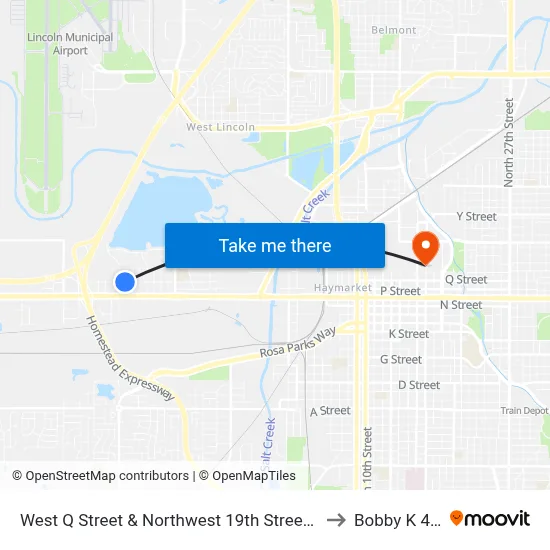 West Q Street & Northwest 19th Street, NW to Bobby K 419 map