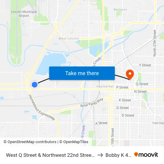 West Q Street & Northwest 22nd Street, NE to Bobby K 419 map