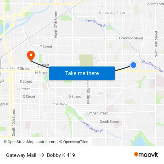 Gateway Mall to Bobby K 419 map