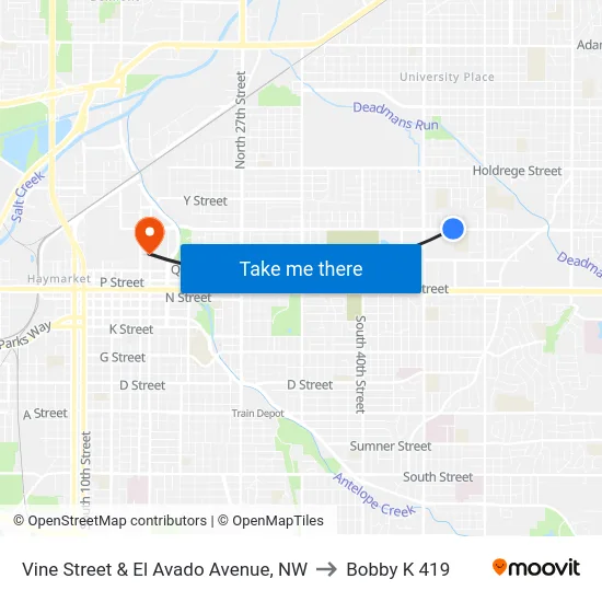 Vine Street & El Avado Avenue, NW to Bobby K 419 map