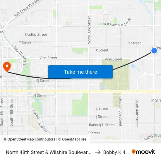 North 48th Street & Wilshire Boulevard, Se to Bobby K 419 map