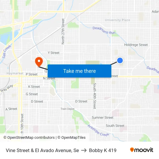 Vine Street & El Avado Avenue, Se to Bobby K 419 map