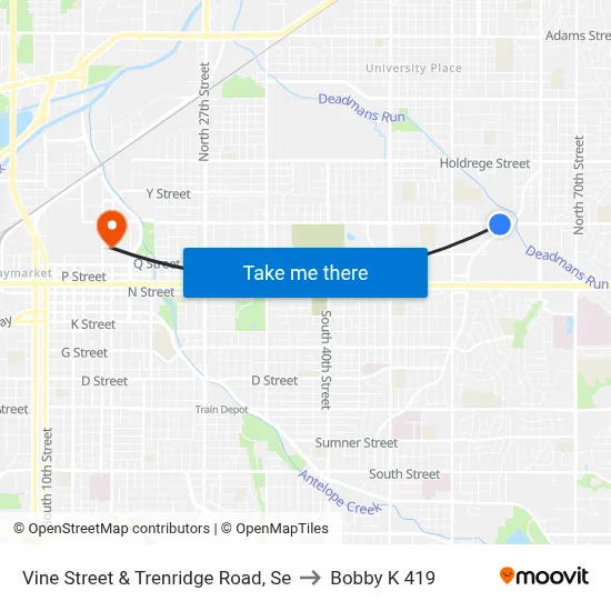 Vine Street & Trenridge Road, Se to Bobby K 419 map