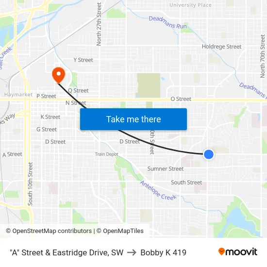 "A" Street & Eastridge Drive, SW to Bobby K 419 map