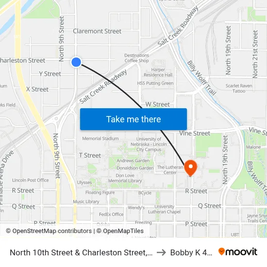 North 10th Street & Charleston Street, Se to Bobby K 419 map