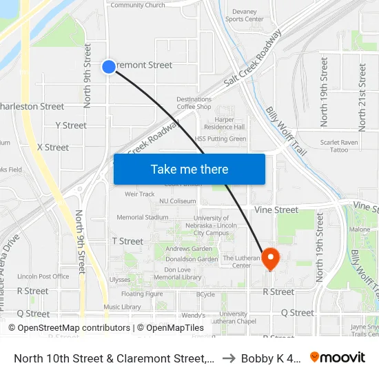 North 10th Street & Claremont Street, Se to Bobby K 419 map