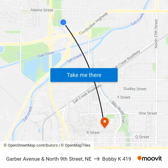 Garber Avenue & North 9th Street, NE to Bobby K 419 map