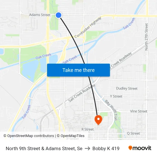 North 9th Street & Adams Street, Se to Bobby K 419 map