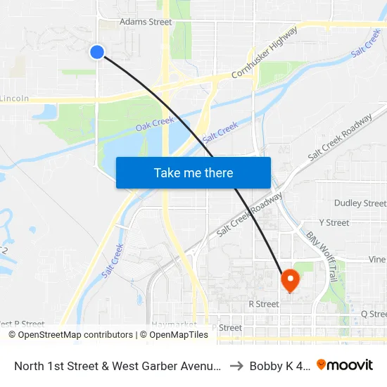 North 1st Street & West Garber Avenue, SW to Bobby K 419 map