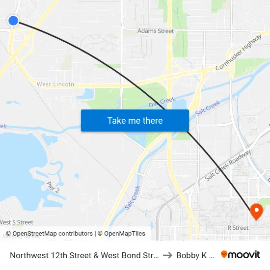 Northwest 12th Street & West Bond Street, SW to Bobby K 419 map
