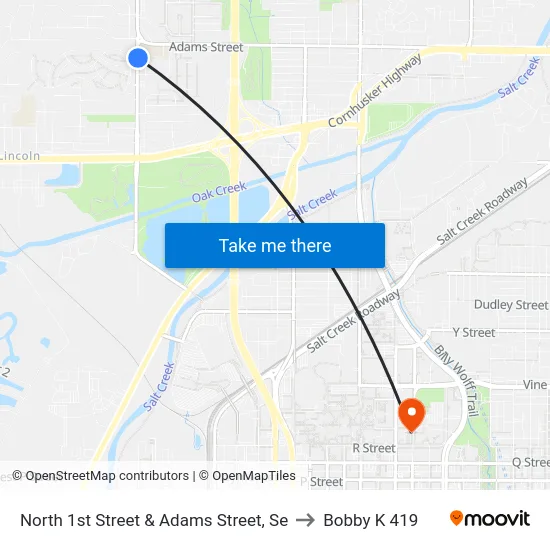 North 1st Street & Adams Street, Se to Bobby K 419 map