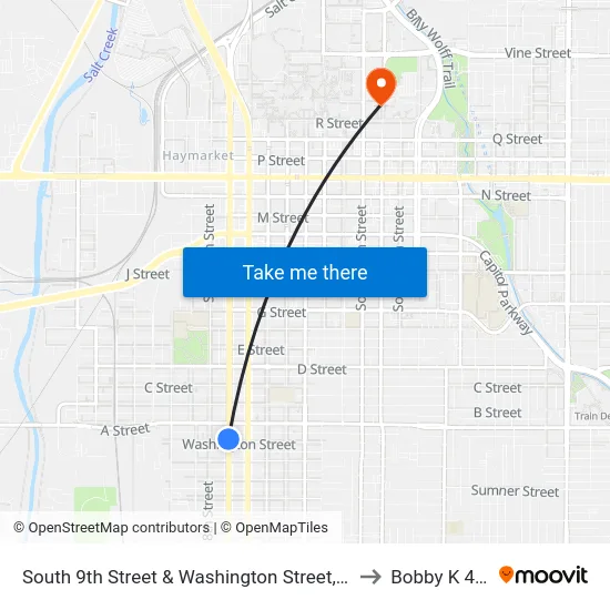 South 9th Street & Washington Street, NW to Bobby K 419 map