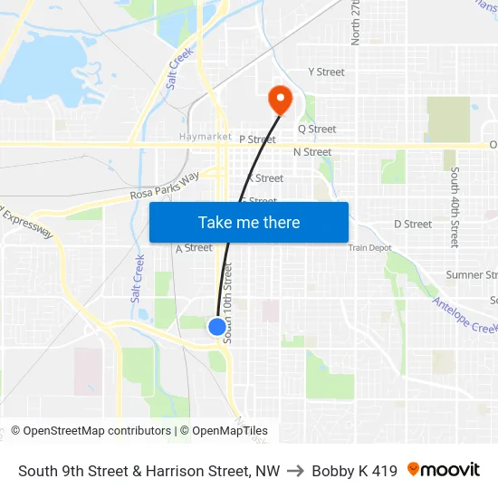 South 9th Street & Harrison Street, NW to Bobby K 419 map