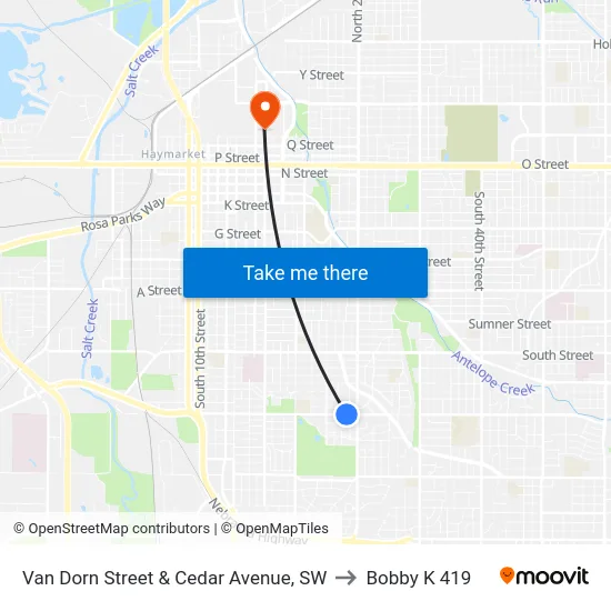 Van Dorn Street & Cedar Avenue, SW to Bobby K 419 map
