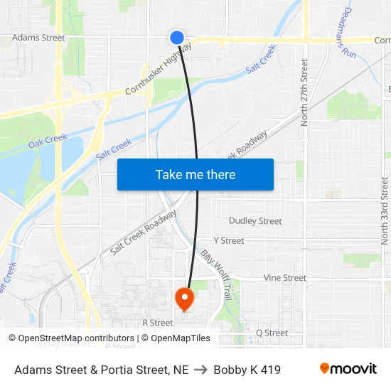 Adams Street & Portia Street, NE to Bobby K 419 map