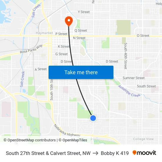 South 27th Street & Calvert Street, NW to Bobby K 419 map