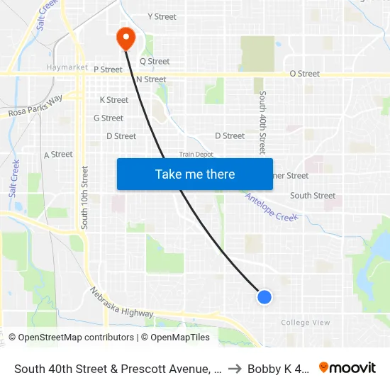 South 40th Street & Prescott Avenue, Se to Bobby K 419 map