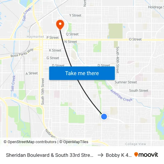 Sheridan Boulevard & South 33rd Street, NE to Bobby K 419 map