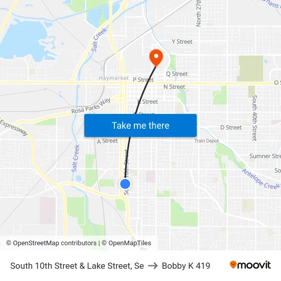 South 10th Street & Lake Street, Se to Bobby K 419 map