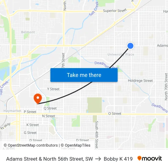 Adams Street & North 56th Street, SW to Bobby K 419 map