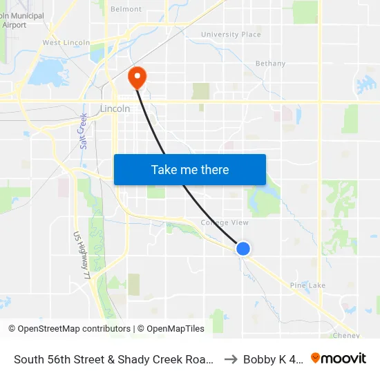 South 56th Street & Shady Creek Road, Se to Bobby K 419 map