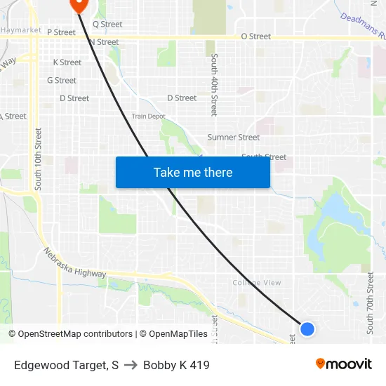 Edgewood Target, S to Bobby K 419 map