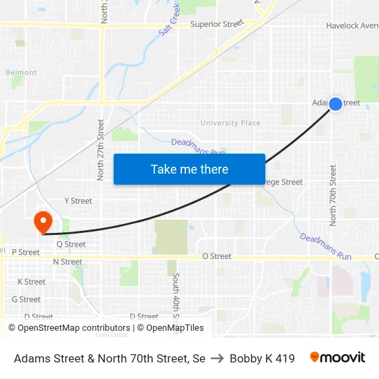 Adams Street & North 70th Street, Se to Bobby K 419 map