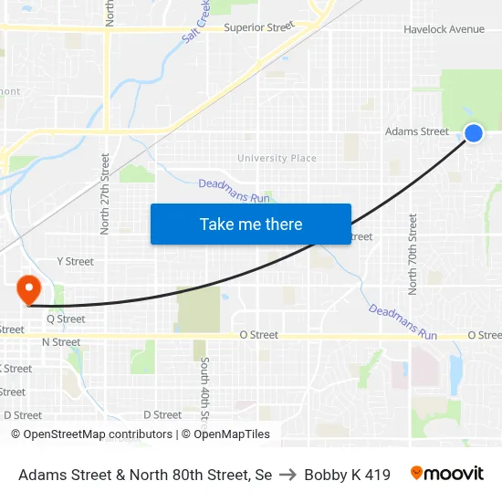 Adams Street & North 80th Street, Se to Bobby K 419 map