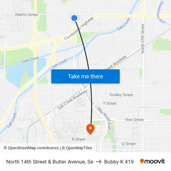 North 14th Street & Butler Avenue, Se to Bobby K 419 map