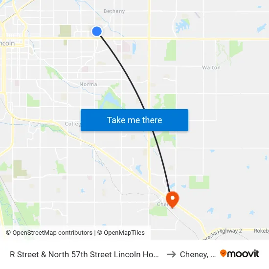 R Street & North 57th Street Lincoln Housing, N to Cheney, NE map