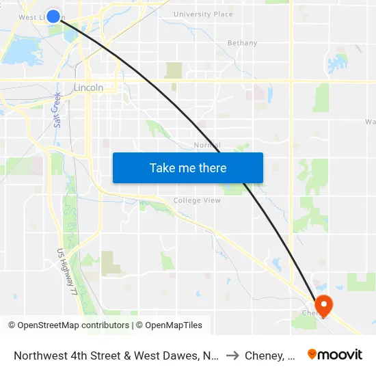 Northwest 4th Street & West Dawes, NW to Cheney, NE map