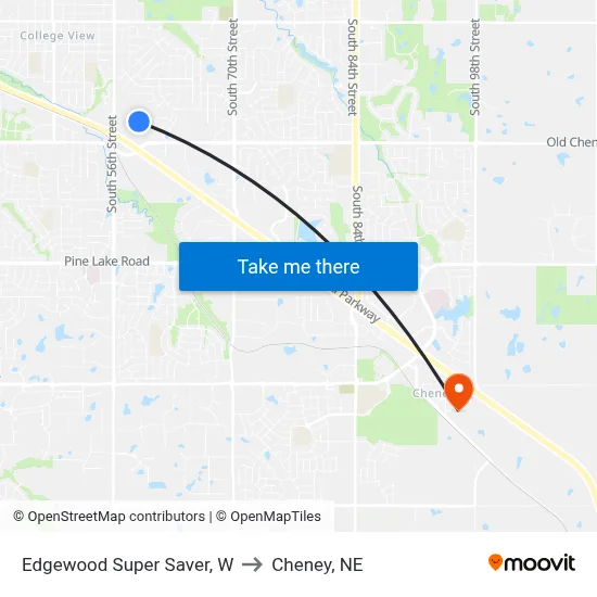 Edgewood Super Saver, W to Cheney, NE map
