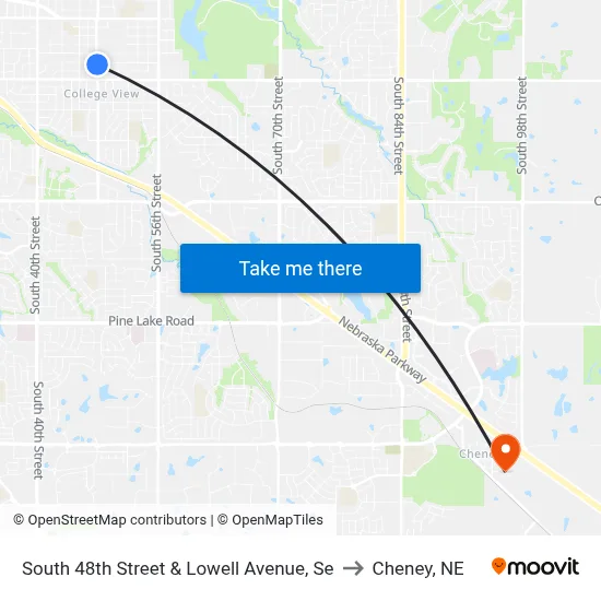 South 48th Street & Lowell Avenue, Se to Cheney, NE map