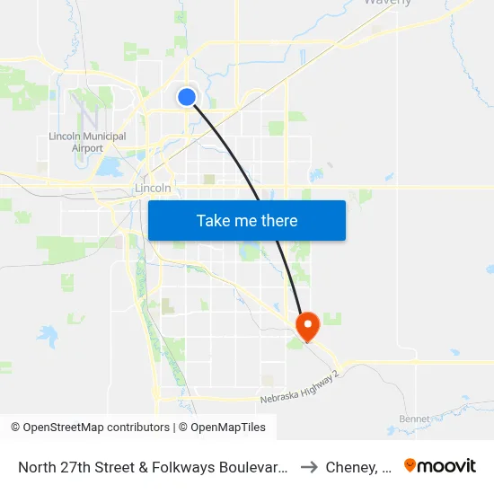 North 27th Street & Folkways Boulevard, Se to Cheney, NE map