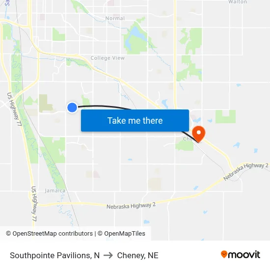 Southpointe Pavilions, N to Cheney, NE map