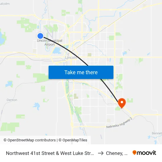 Northwest 41st Street & West Luke Street to Cheney, NE map