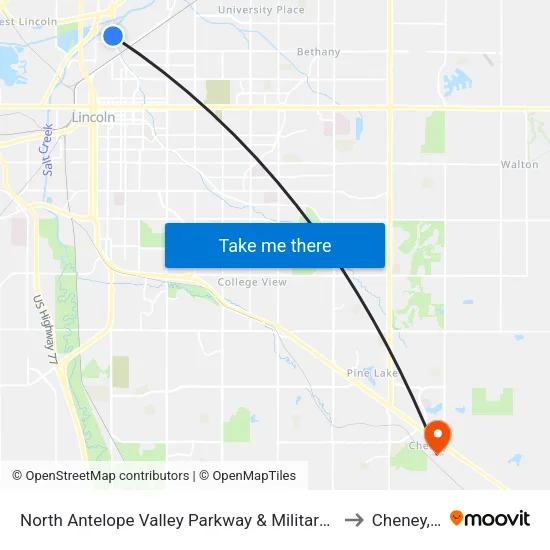 North Antelope Valley Parkway & Military Road, NE to Cheney, NE map