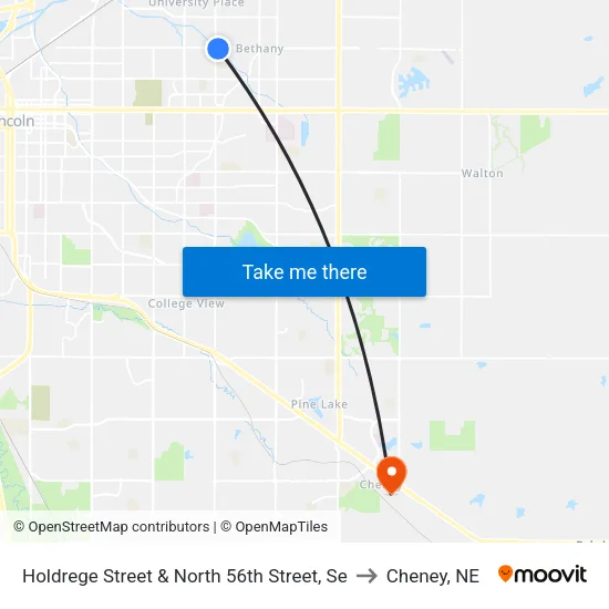 Holdrege Street & North 56th Street, Se to Cheney, NE map