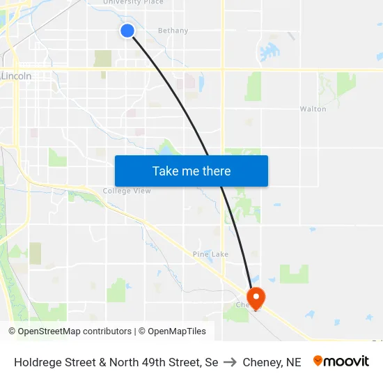 Holdrege Street & North 49th Street, Se to Cheney, NE map