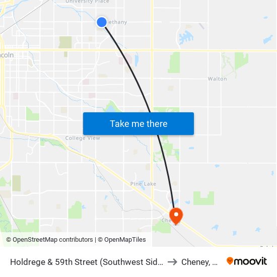 Holdrege & 59th Street (Southwest Side) to Cheney, NE map