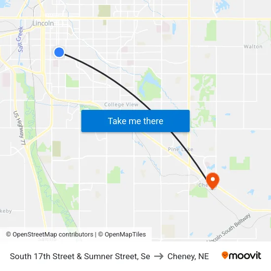 South 17th Street & Sumner Street, Se to Cheney, NE map