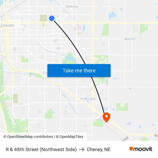 R & 48th Street (Northwest Side) to Cheney, NE map