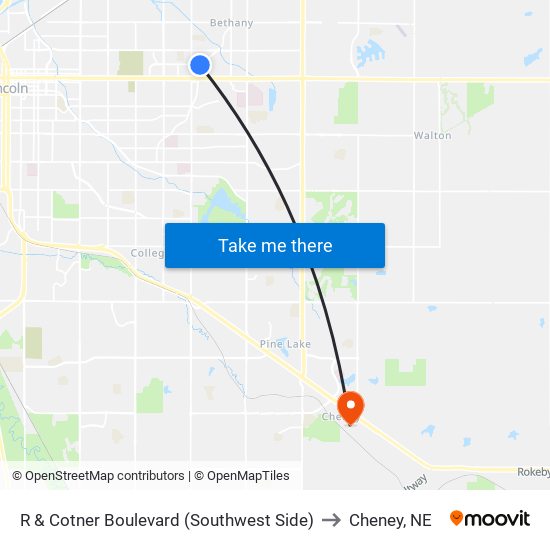 R & Cotner Boulevard (Southwest Side) to Cheney, NE map