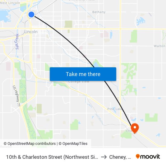 10th & Charleston Street (Northwest Side) to Cheney, NE map